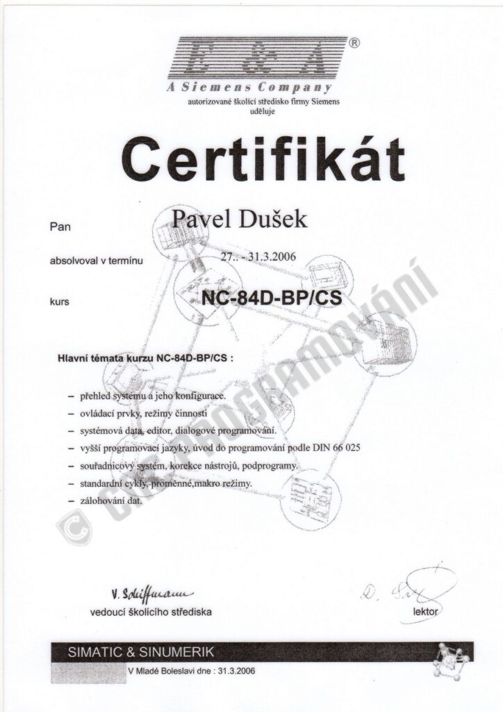 Zertifizierung 19 Certifikat Sinumerik 840D scaled 3