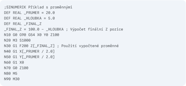 CNC programování 2 Sinumerik_příklad