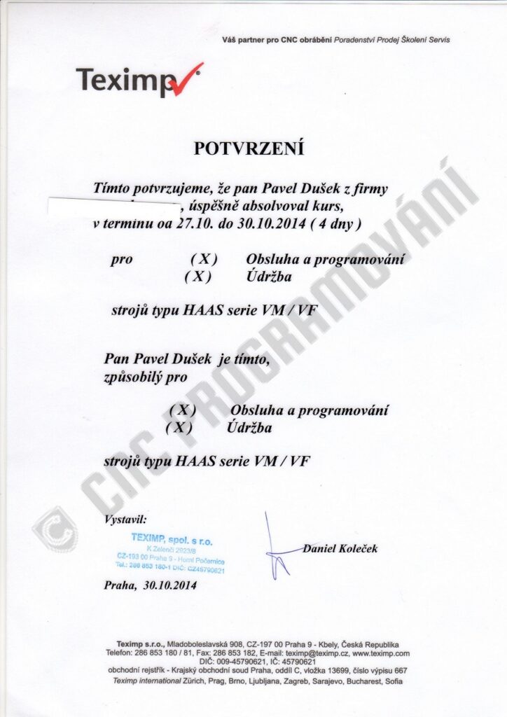 CNCPROGRAMOVANI-školení na HAAS a FANUC